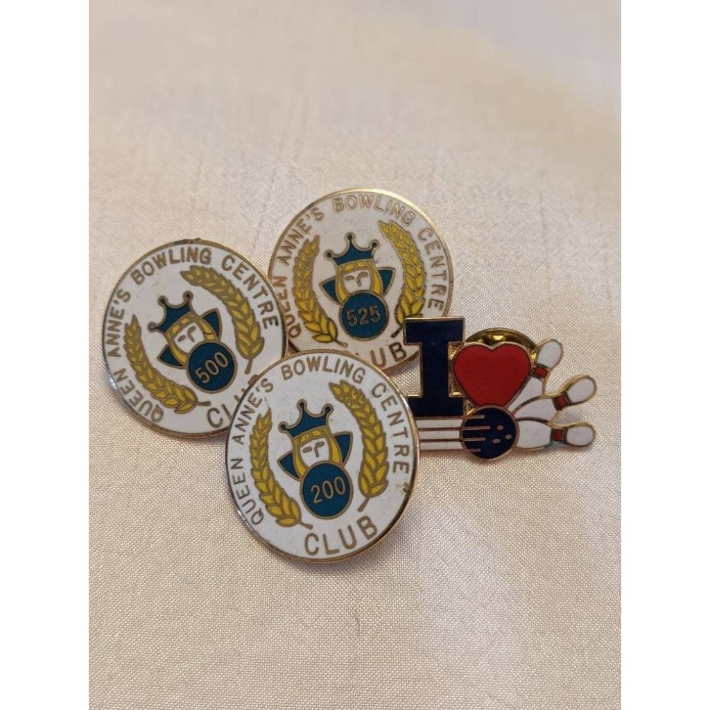 Set Of Collectible Bowling Club Memorabilia Pins  Bowling Club Members Club Pin